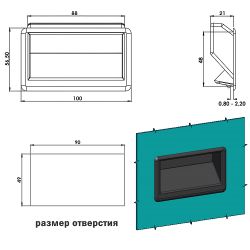Ручка потайная пластиковая 49x90 C