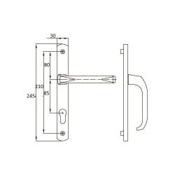 Комплект ручек на планке DORMA bremen 85/30/8мм светло-коричневая (RAL8017)