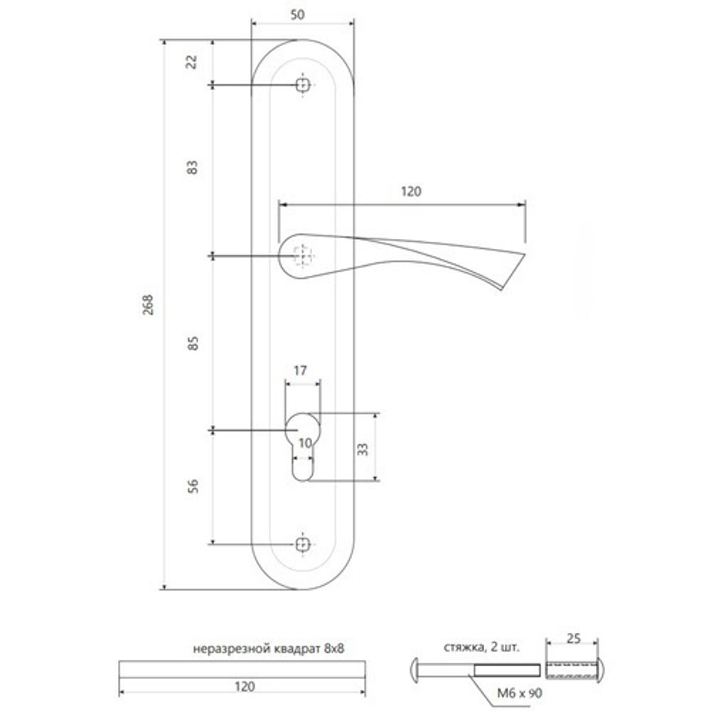 Ручки на планке AVERS HP-85.0423-BLM черный