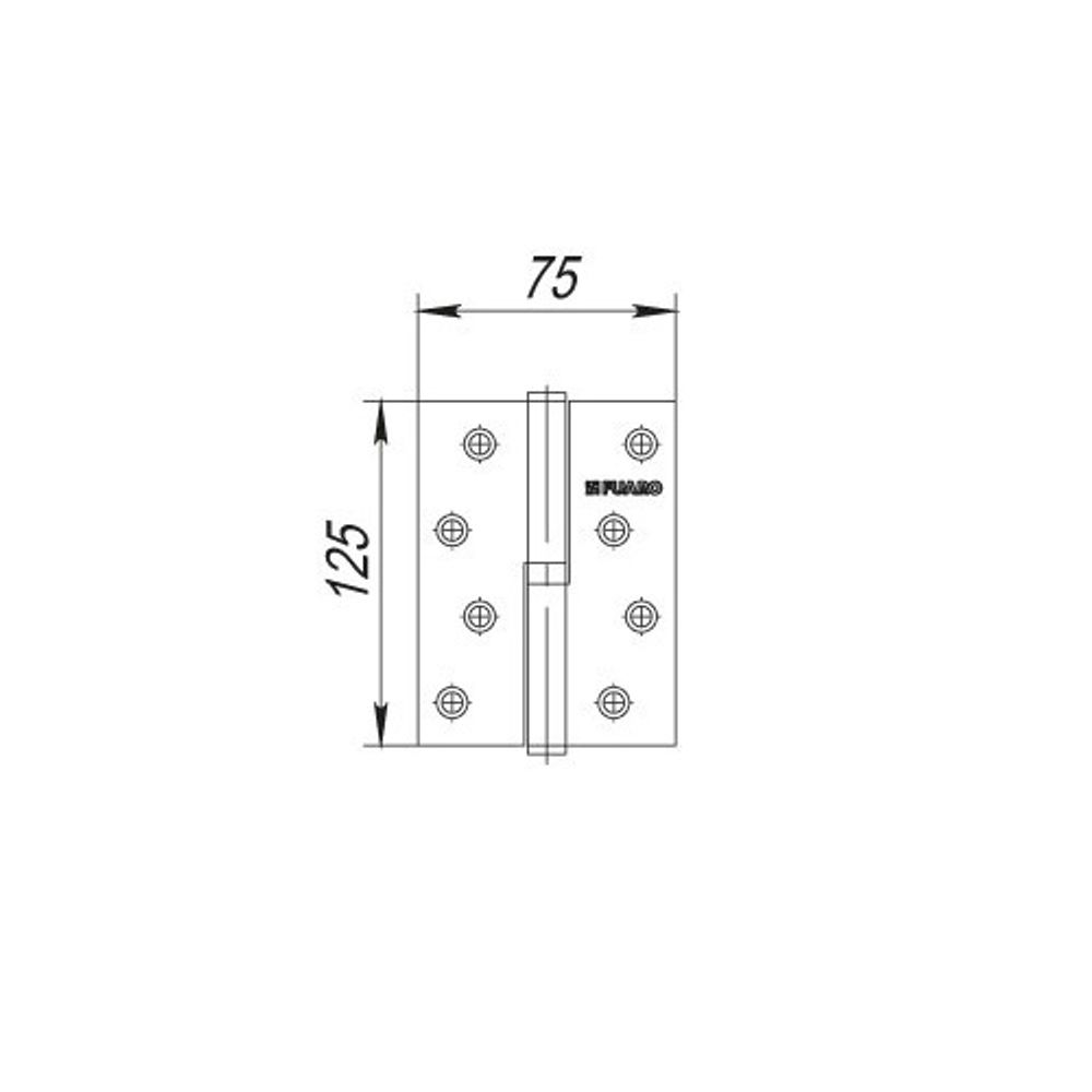 Петля дверная съемная FUARO 413/BL 125х75х2,5 CP L хром левая /23987/ (1 шт)