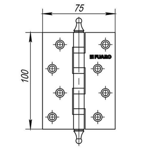 Петля дверная универсальная FUARO 4BB/A/BL 100x75x2,5 AB бронза /30965/ (1 шт)