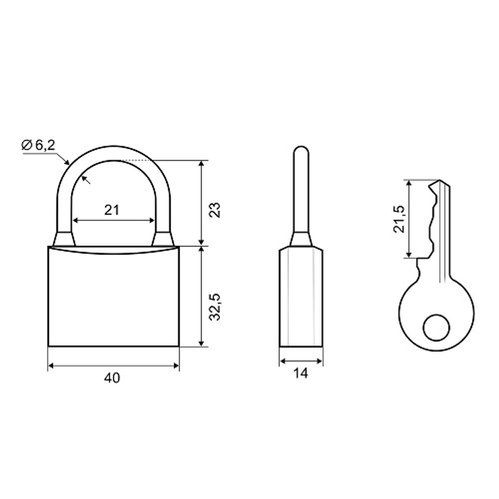 Замок навесной PALLADIUM 301B-40