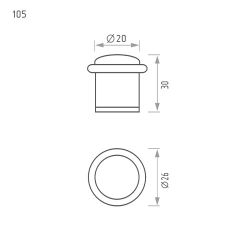 Ограничитель дверной НОРА-М 105 (черный)