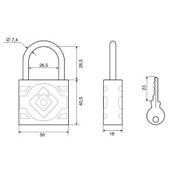 Замок навесной PALLADIUM 305F-50