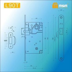 Корпус врезного замка MSM L90T SN мат.никель