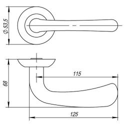 Ручка раздельная PUNTO SIMFONIA TL ABG-6 зеленая бронза /33195/