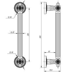 Ручка-скоба ARMADILLO MATADOR PULL CL GOLD-24 золото 24К /36539/
