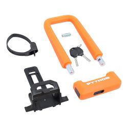 Замок навесной всепогодный АВАНГАРД ПИТОН 626 ОРАНЖЕВЫЙ с креплением на раму (силикон)