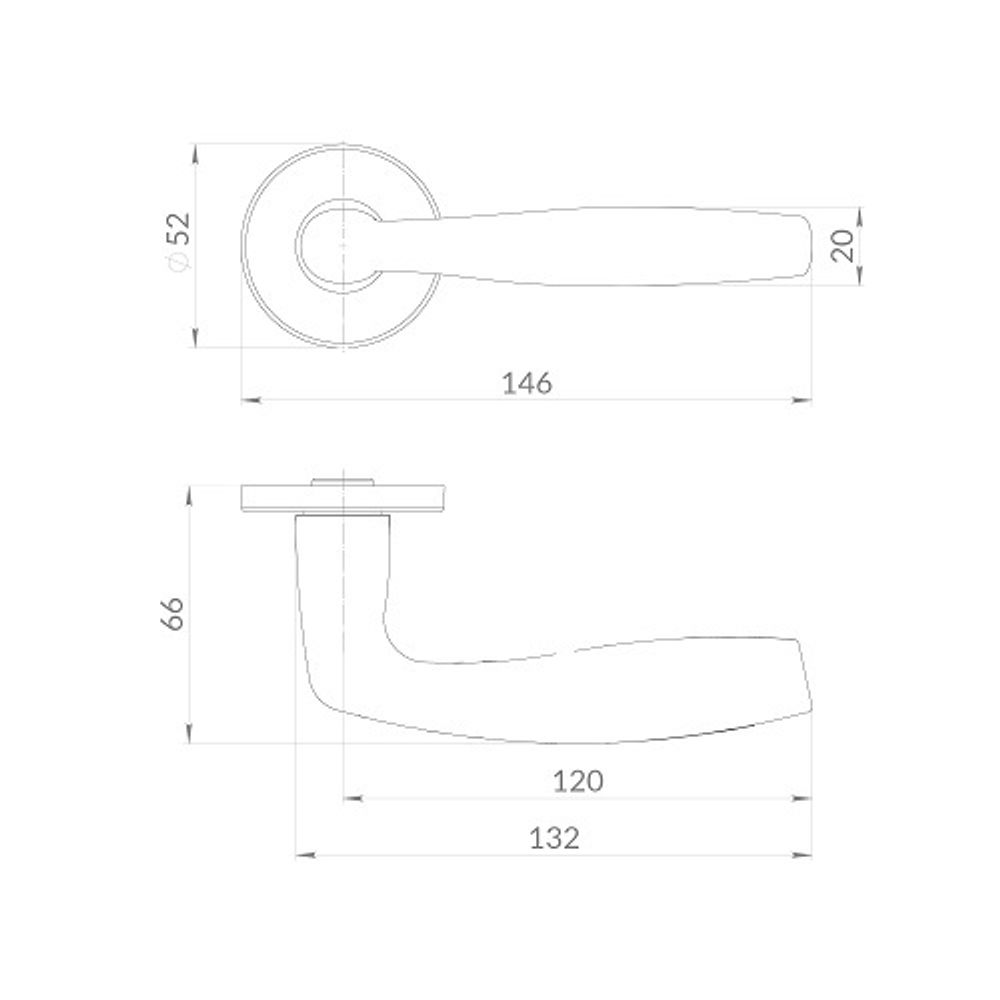 Ручка раздельная PUNTO ROUND EST.R52 BL-24 черный /60473/
