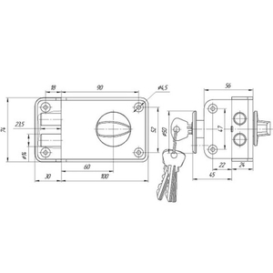 Замок накладной ЗЕНИТ ЗН1-3-1 черный