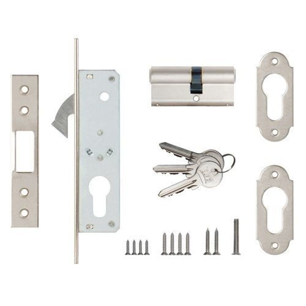 Замок врезной KALE KILIT 201 (20мм) никель 3кл. /1093/