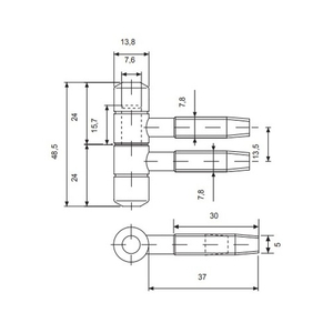 Петля ввертная APECS 19-14 AC медь (1 шт)