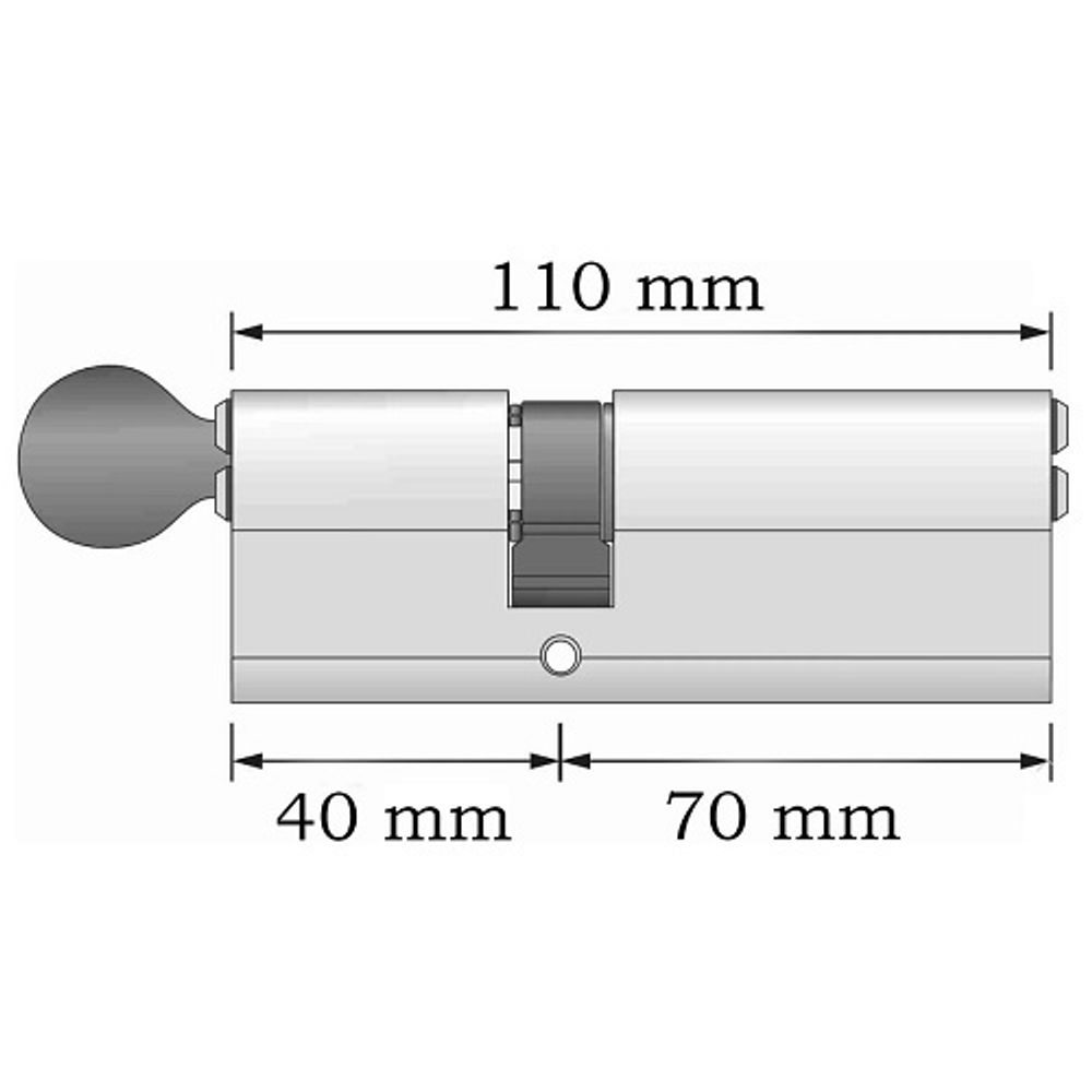 Цилиндровый механизм с вертушкой APECS SM-110 (40C/70)-C NI никель