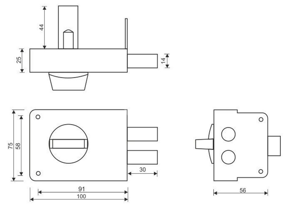 Замок накладной АЛЛЮР ЗН1-3А