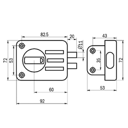 Замок накладной ПРОСАМ 87100 ЗНД1А-Т