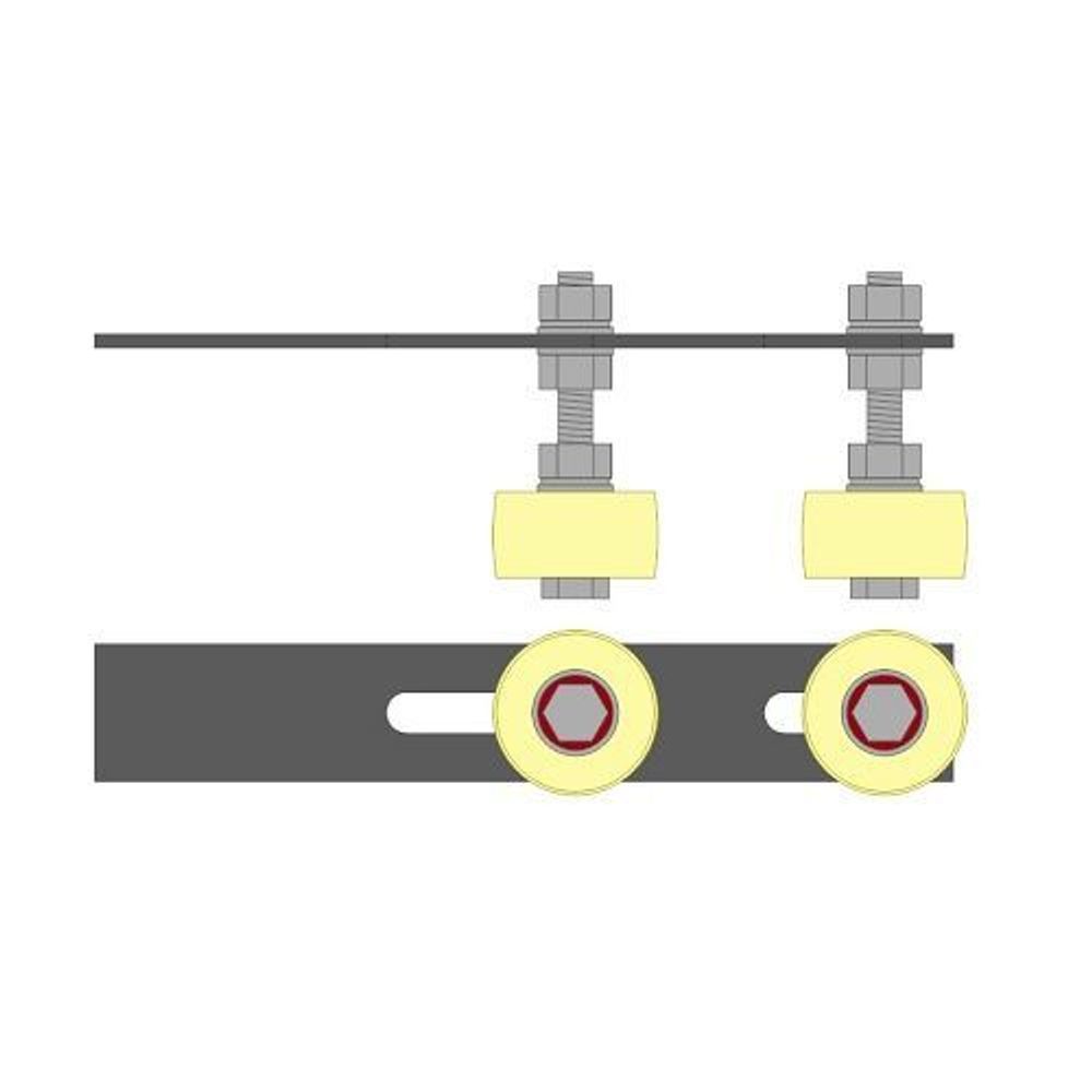 Ролик поддерж. на черн. пластине d-50 , 2шт капролон ( верхние)