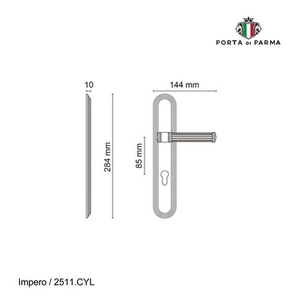 Ручка на планке PORTA DI PARMA Impero CYL PVD золото
