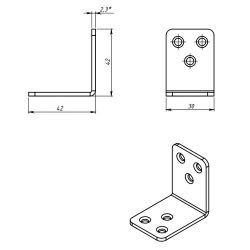 Уголок КУНГУР 42х42х30х2.3 цинк (1 шт)