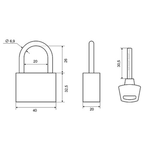 Замок навесной PALLADIUM 302B-40