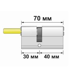 Цилиндровый механизм со штоком VANTAGE ZL70 (40x30) CP хром 5 кл.
