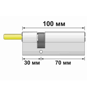 Цилиндровый механизм со штоком APECS SM-100(30S/70)-S/65-NI никель