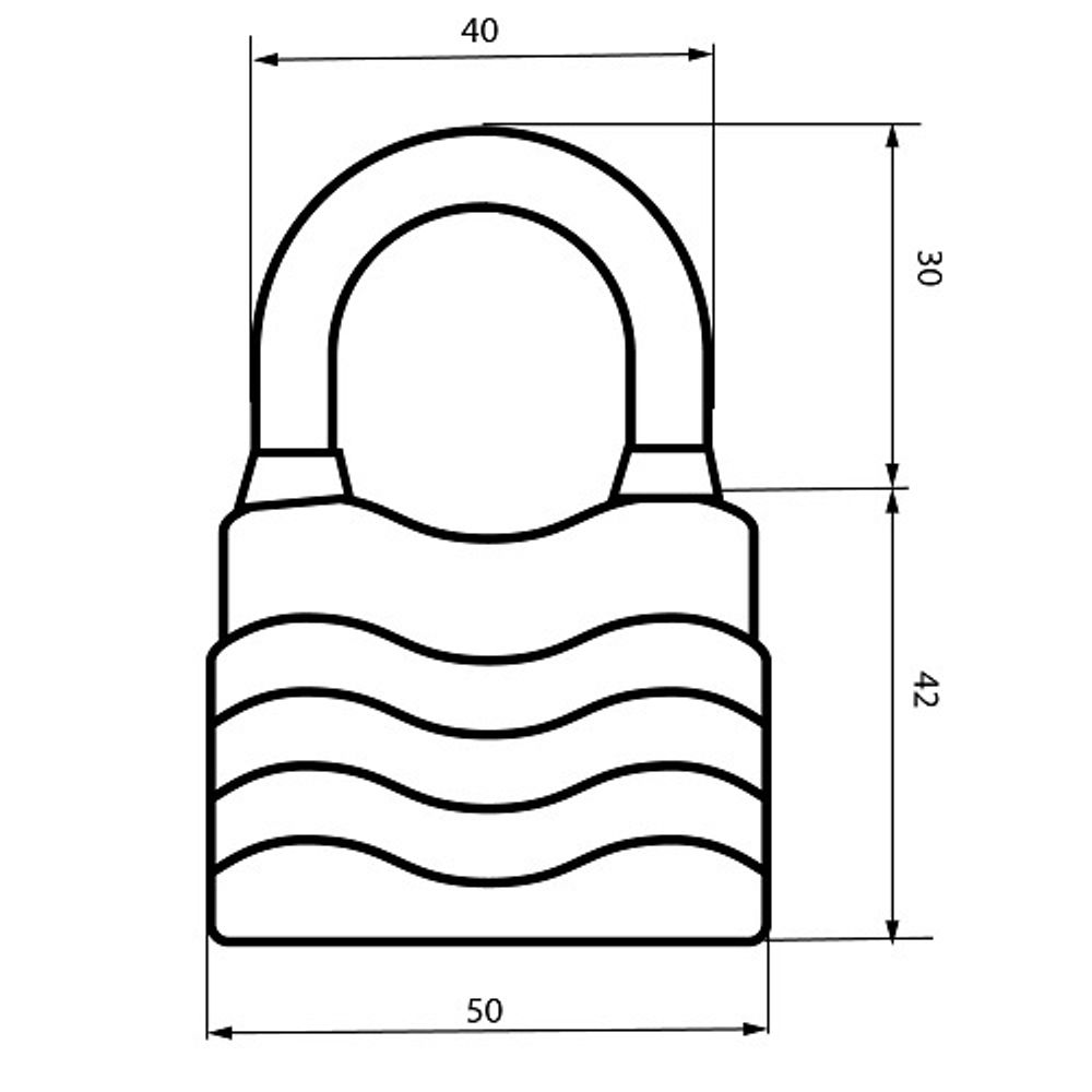 Замок навесной АВАНГАРД ВС2В-50 ВОЛНА d8mm