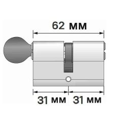 Цилиндровый механизм с вертушкой KALE KILIT 164 SM/62 (26+10+26) никель 5кл. /25559/