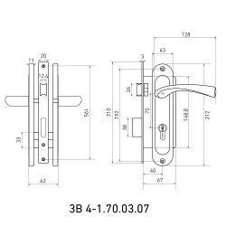 Замок врезной БУЛАТ ЗВ4-1.70.03.07 НОМОС титан