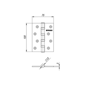 Петля дверная универсальная FUARO HEAVY IN4400U 100х75х3 мм SSG сатин.золото /46515/ (1шт)