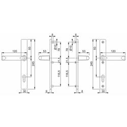 Ручка дверная HOPPE (Германия) 113/2246 (London) PZ92, F1 серебро