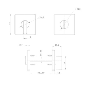 Ручка поворотная PUNTO BK6 EST.Q52 JOY CP-8 хром /61113/
