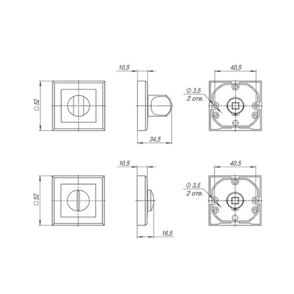 Ручка поворотная PUNTO BK6 QL SSC-16 сатин.хром /43731/