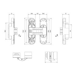 Петля скрытой установки AGB ECLIPSE 2.2 E30200.85.23 (мат.латунь) /60237/ (1 шт)