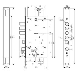 Замок врезной ГАРДИАН ЗВ 25.12 Т (2 в 1) /14774/