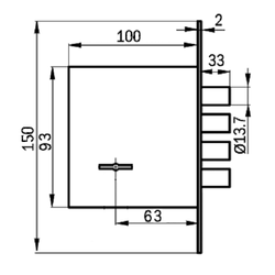 Эскиз с размерами дверного замка ГЮРАЛ ЗВ8-5