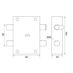 Замок накладной РИФ 1