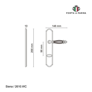 Ручка на планке PORTA DI PARMA Siena WC PVD золото