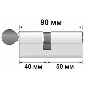 Цилиндровый механизм с вертушкой FUARO 200 ZM 90 (45+10+35) CP хром 5 кл. /40397/