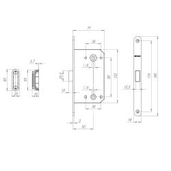 Защелка врезная магнитная FUARO M96WC-50/BL INOX CP хром /60275/