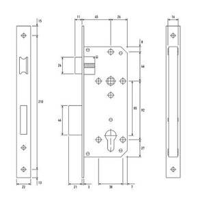 Замок врезной с ручками PALLADIUM ЗВ-1852 AB бронза