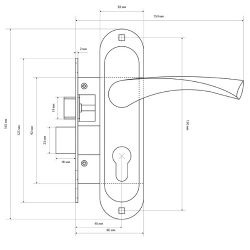 Замок врезной СТАНДАРТ 103/50 GP
