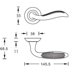 Ручка дверная ARCHIE S010 100BB (бронза)