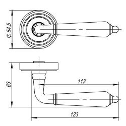 Ручка раздельная PUNTO LIBRETTO ML ABG-6 зеленая бронза /33147/