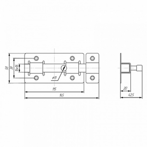 Задвижка дверная СЕКРЕТ-КИРОВ ЗД 06 белый