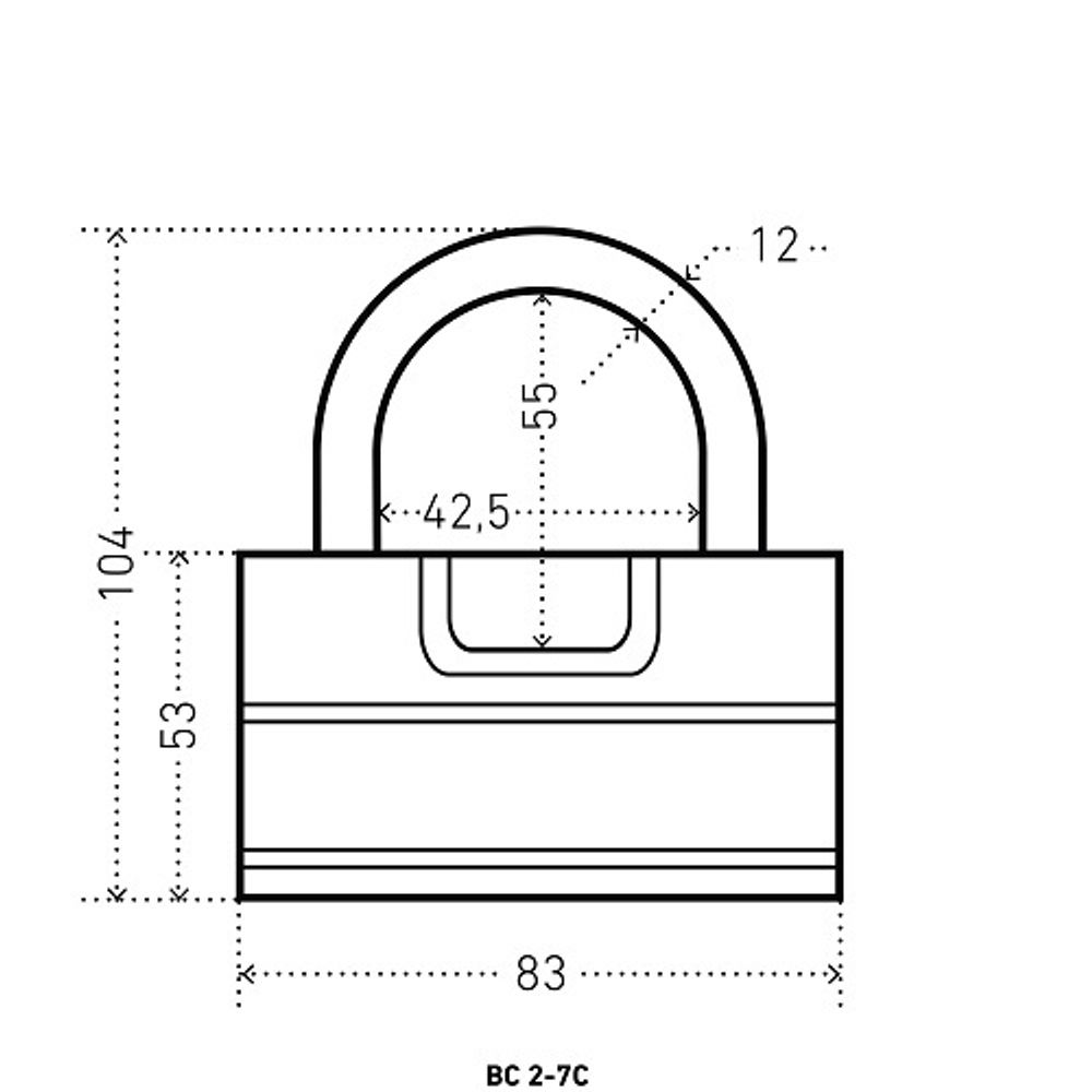 Замок навесной АЛЛЮР ВС2-7С d12mm