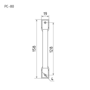 Ручка-скоба РС-80 серебро п/п