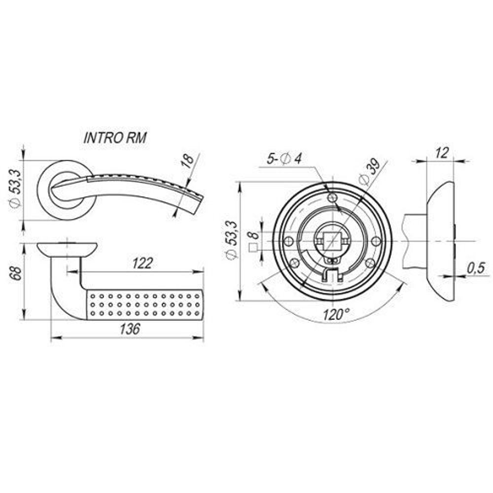 Ручка раздельная FUARO INTRO RM SG/GP-4 мат.золото/золото /23639/