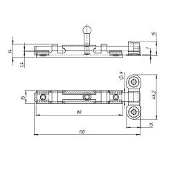 Задвижка накладная КУНГУР ЗТ3 полимер. белый (100) мт (1шт)