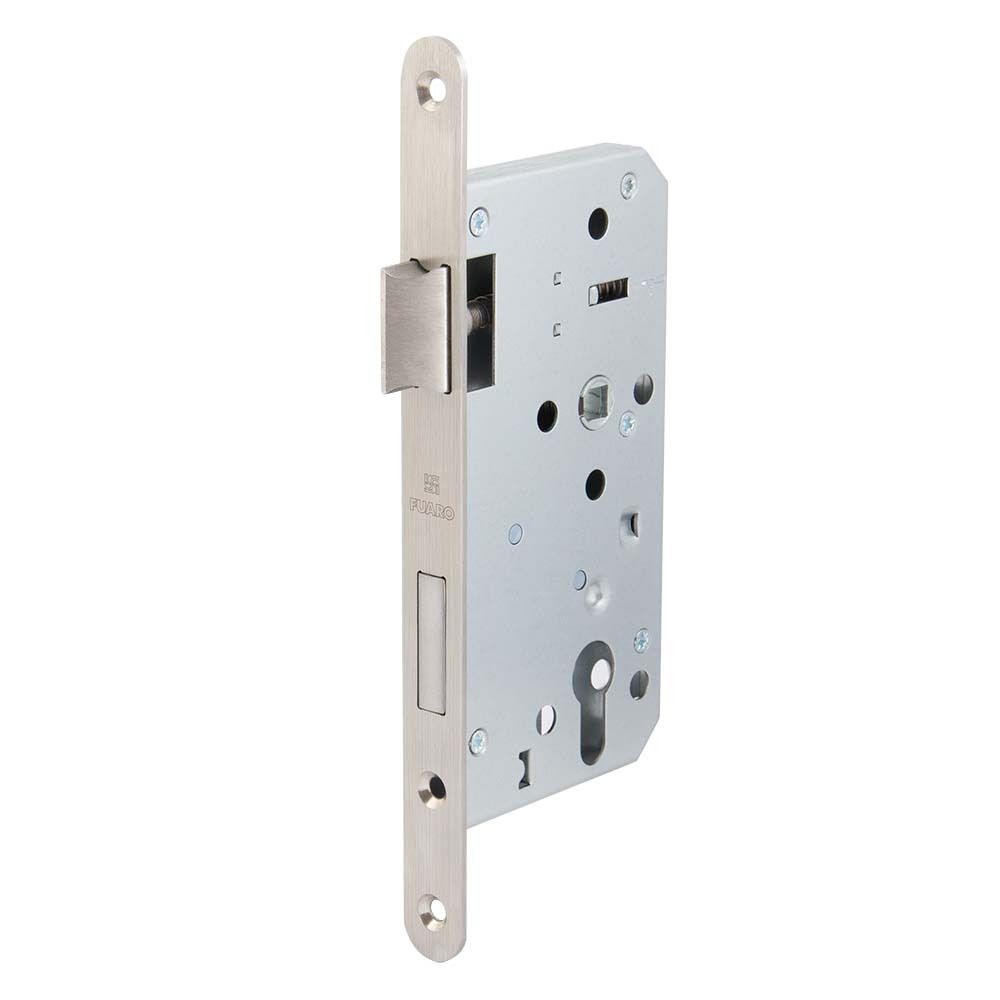 Замок врезной FUARO (INOX) под цилиндр, бексет 55, лицевая 20, м/о 72 мм
