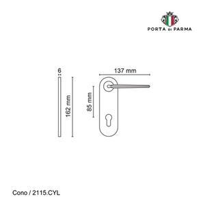 Ручка на планке PORTA DI PARMA Cono CYL SG мат. золото